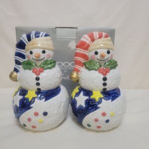 Epoch Collection by Noritake Mr Snowman Christmas Salt Pepper Shakers Christmas